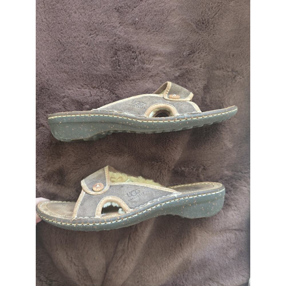 UGG Brown Suede Slide Sandals